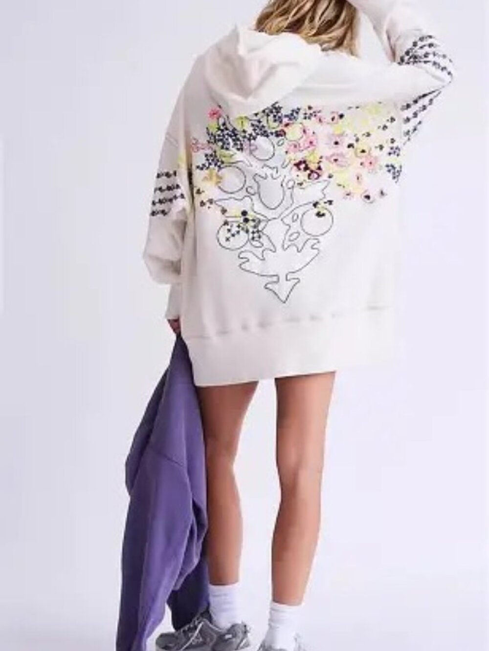 FREE PEOPLE ALL MY LOVE EMBROIDERED LOGO HOODIE - Picture 3 of 4